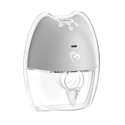 Image of Wearable Breast Pump, Bellababy Portable Wireless Pump with Touchscreen LCD Display, Rechargeable Hands Free Electric 4 Modes &amp; 9 Levels