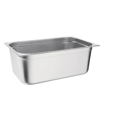 Image of Stainless Steel Gastronorm Container, 1/1 Size, 530 x 325mm, Commercial Grade, Hot and Cold Food Storage (200mm Deep)