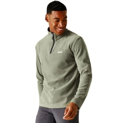 Image of Regatta Mens Thompson Half Zip Fleece Pullover Jacket Durable Outdoor Sports, Hiking, Cycling,Travelling, Golf, Quick Dry Extra Warm Lightweight Trekking Green