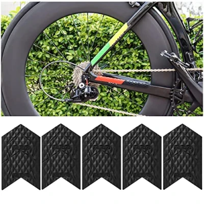 Image of MUQZI High Impact Bicycle Frame Chain Protective Guard Stickers Pad Bike Front Fork for Mountain Bike, BMX, Road (Large/Black)