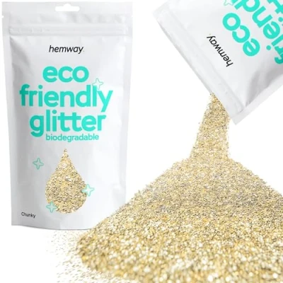Image of Biodegradable Glitter Champagne Gold Eco Friendly Plant Based Bio Chunky for Face Body Hair Craft Resin Festival Makeup Eyeshadow 100g / 3.5oz