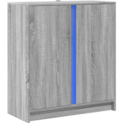 Image of vidaXL Sideboard with LED Grey Sonoma 77x34x85 cm Engineered Wood