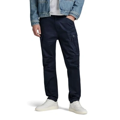 Image of G STAR RAW Men&#039;s Zip Cargo Regular Tapered Trousers, Blue (Mazarine D24720 c072 4213), 29 W/32 L
