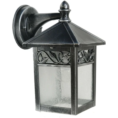 Image of Winchcombe 1 Light Outdoor Wall Lantern Black, Silver IP44, E27