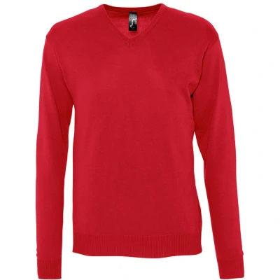 Image of SOLS Mens Galaxy V Neck Sweater (Red) Size Small