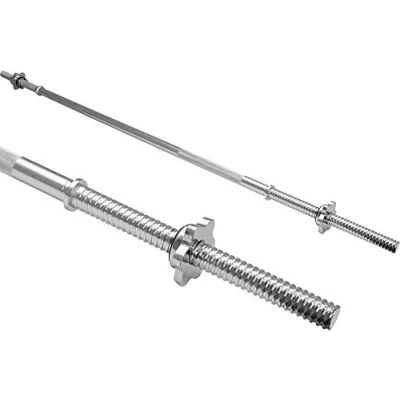 Image of Fitness 4ft Barbell Weight Bar Dumbbell Bars with Spinlock Collars Solid Lifting