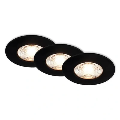 Image of Briloner Kulana Mini LED downlight IP44 set of 3 black