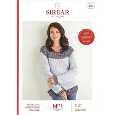Image of Sirdar No.1 Stonewashed Aran Knitting Pattern Booklet 10106 Sweater