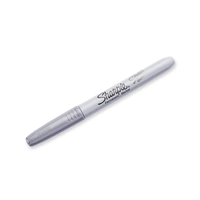 Image of Sharpie Br&amp;s Permanent Marker, Fine Point, Nontoxic, Metallic Silver (39013)