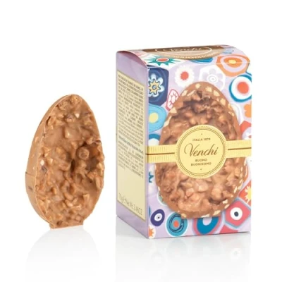 Image of Venchi Mignon Chocolate Egg, Gourmet Salted Almond and Caramel Flavour, 70 gr, Gluten Free, Without Surprise, Easter Collection, Gift Idea