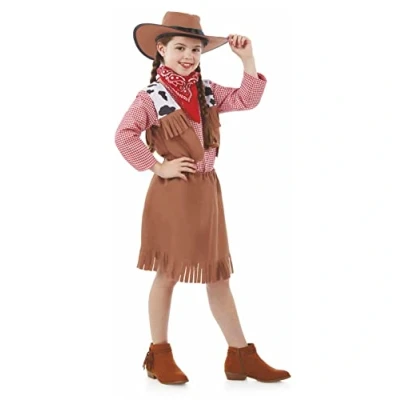 Image of Fun Shack Cowgirl Outfit Kids, Fancy Dress, Costume for Girls, Girls Kids Small