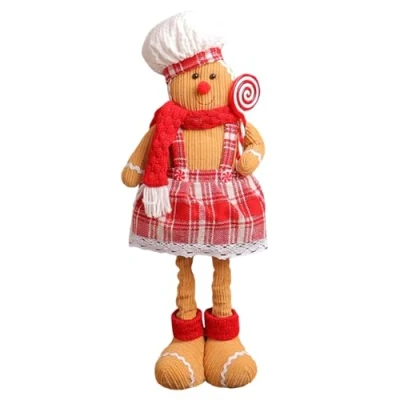 Image of Gingerbread Plush,Gingerbread Man for Kids Adorable Stretchable Plush Ornaments Portable Christmas Celebrating Decorating Female