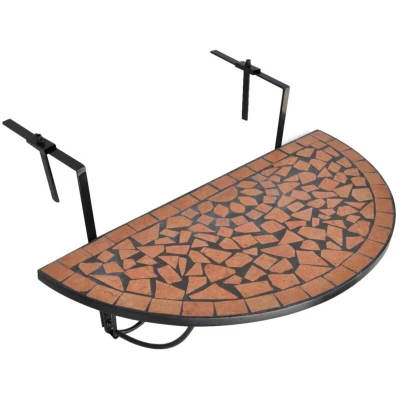 Image of vidaXL Hanging Balcony Table Terracotta Mosaic