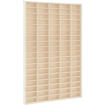 Image of vidaXL Wooden Collector&#039;s Display Case with 90 Compartments 50.5x4.5x79cm