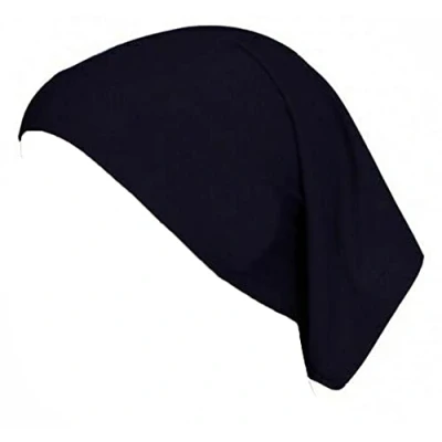Image of KAV Women Under Headscarf Elastic Sweat Absorbent Cotton Inner Hijab Tube Bonnet Hair Wrap Cover Head Band Cap for Girls (Black)