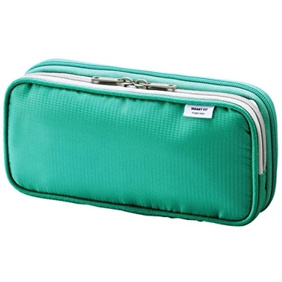 Image of Lihit Lab Double Pen Case, Large, 4.1 x 8.7, Green (A7661 7)