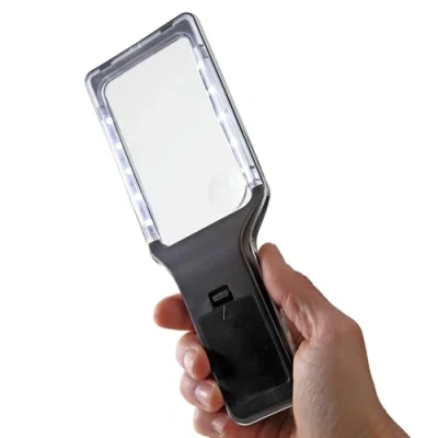 Image of Illuminated Anti Glare Magnifier Lens 6X Bifocal Magnifying Glass For Newspaper &amp; Books Includes Cleaning Cloth Protective Pouch L23xW8xD4cm Easylife Lifestyle Solutions