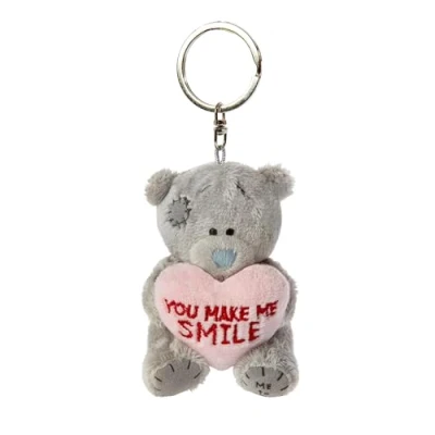 Image of Me To You Tatty Teddy &#039;You Make Smile&#039; Plush Keyring Official Valentine&#039;s Day Collection