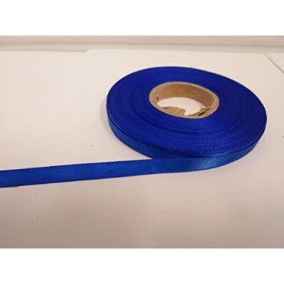 Image of 2 metres x 7mm Satin Ribbon Royal Cobalt Dark Blue Double Sided 7 mm
