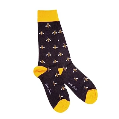 Image of Swole Panda Bamboo Socks UK 4 7 Bumble Bee Mens