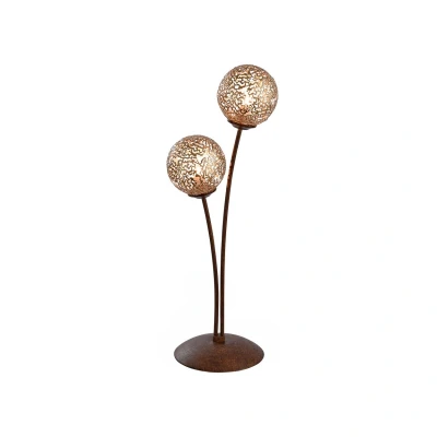 Image of Paul Neuhaus Greta table lamp, rust/gold, metal, 2 bulb, G9