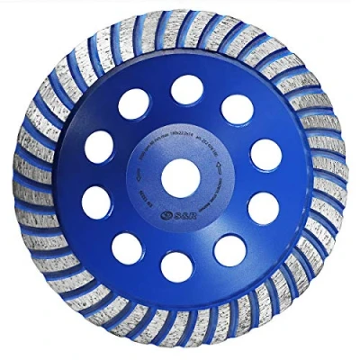 Image of S&amp;R Diamond grinding disc/Diamond cup, UNIVERSAL for concrete, granite, natural stone, artificial screed angle grinder (Ø = 180 mm)