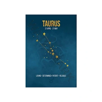 Image of Wee Blue Coo Zodiac Star Sign Birthday Astrology Taurus Framed Wall Art Print