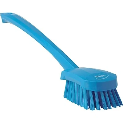 Image of Vikan 41863 Hand Held Brush, Polypropylene, Polyester Bristle, 15 3/4&quot;, Blue