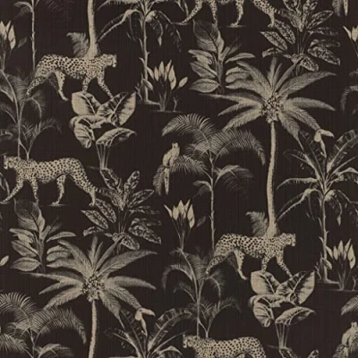 Image of Rasch Wallpaper 409031 Exotic Cheetah Black and Gold