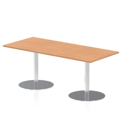 Image of Italia 1800 x 800mm Poseur Rectangular Table Oak Top 725mm High Leg
