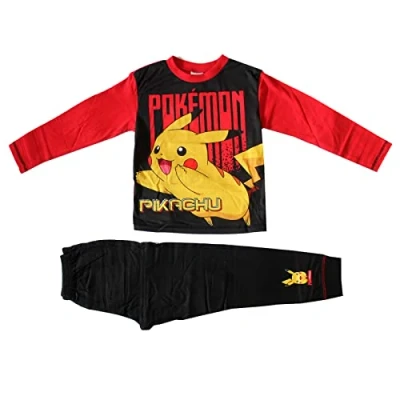 Image of Boys Pokemon Pikachu Red Pyjamas Pjs Age 5 12 Years (11 years)