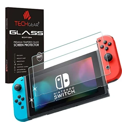Image of TECHGEAR [2 Pack Glass Edition for Nintendo Switch, Genuine Tempered Screen Protector Guard Cover (NOT Switch OLED)