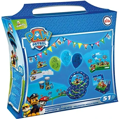 Image of tib 10118778 Paw Patrol Boys Party Suitcase Set of 51 Pieces, Multicolour, One Size