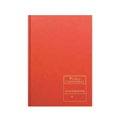 Image of Collins Ltd 060602 69 Series Cathedral A4 Analysis Book, 14 Cash Columns, 96 Pages, Red