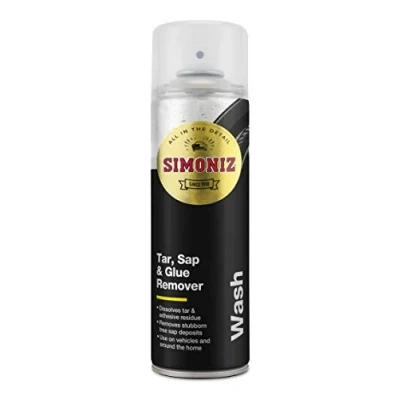 Image of Simoniz Tar, Sap &amp; Glue Remover, Powerful Fast Acting Car Cleaner, Essential Cleaning Products To Remove Stubborn Sticky Deposits, Effortless Cleaning, Remover Safe For All Paintwork, 300ml