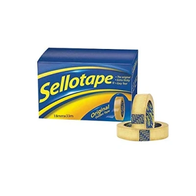 Image of Sellotape Original Golden Tape 18mmx33m (Pack of 8) 1443251 + Finchley Pen Free