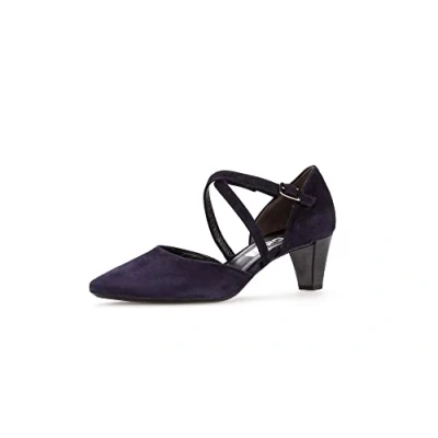 Image of Gabor Women Court Shoes Ladies Strappy Crossed Straps Heel Sandals Elegant fine Feminine Blue (atlantik) / 06 40.5 EU 7 UK