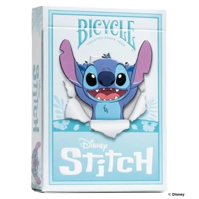 Image of Bicycle Disney Stitch Playing Cards 1 Deck, Air Cushion Finish, Professional, Superb Handling &amp; Durability, Great Gift For Card Collectors, Blue, Medium