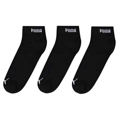 Image of PUMA Mens 3 Pack Quarter Socks Black 6 8
