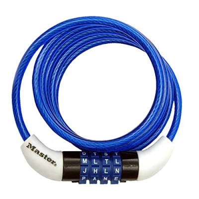 Image of Master Lock 8152DASTWD Self Coiling Cable Lock, Yellow, Pack of 1