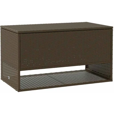 Image of vidaXL Outdoor Cushion Box Brown 100x55x55.5 cm Poly Rattan