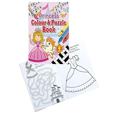 Image of Anila&#039;s Complete Princess Themed 10 Party Bag Fillers &amp; Favours Mini Colouring Puzzle Activity Books. (Ideal for Children Aged 3 8)