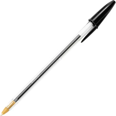 Image of BIC Cristal Original Smudge Free Ballpoint Pens, Ideal for School, Black, Medium Point (1.0mm), Pack of 50