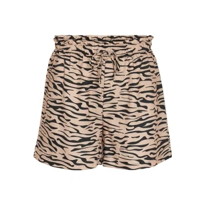 Image of Noisy may Women&#039;s Nmripple Hw Shorts WVN Noos, Nomad/AOP: Black, S