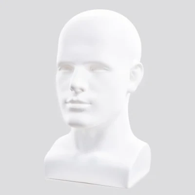 Image of Tcwuzick Male Mannequin Head Professional Manikin for Display Wigs Hats Headphone Mask Sunglasses Jewelry and Scravat Stand (Matte white)
