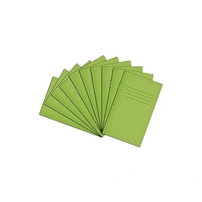Image of Rhino A6+ Exercise Books, 48 Page / 7mm Lined Paper Notebook, 10 Pack, Writing Book, Office &amp; School Stationery Supplies, Light Green
