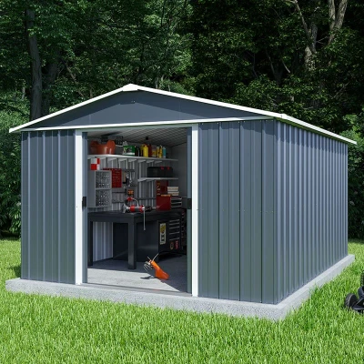 Image of 10&#039; x 13&#039; Yardmaster Castleton Anthracite Metal Shed (3m 3.9m)