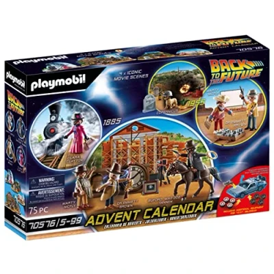 Image of Playmobil 70576 Advent Calendar Back To The Future Part III, Fun Imaginative Role Play, PlaySets Suitable for Children Ages 5+