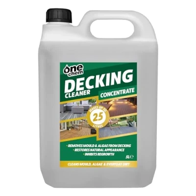 Image of One Chem Decking Cleaner 5 Litre Concentrate, Cleans Mould, Algae and Dirt, Inhibits Regrowth, Makes up to 25 Litres
