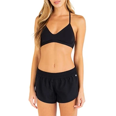 Image of Hurley Women&#039;s W Supersuede Solid Beachrider 2,5&#039; Bds Board Shorts, Newprint Or Black/Wht, S UK